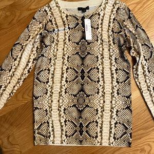 NWT J. Crew Tippi sweater in snake print